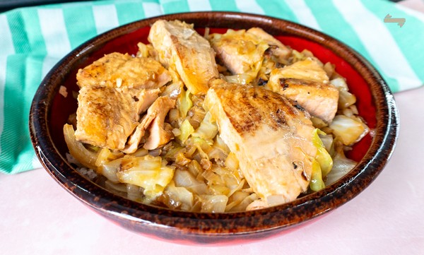 Gegrilde zalm en groenten met miso